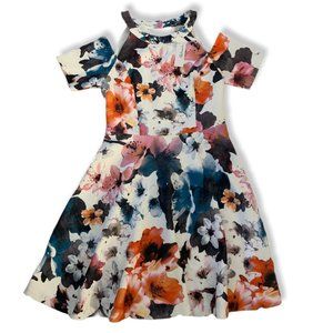 3/$20 Reitmans Cold Shoulder Floral Dress Size 6